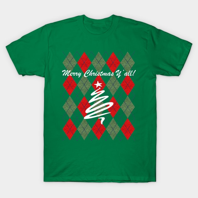 Merry Christmas Y'all Holiday T-Shirt by teesbyfifi